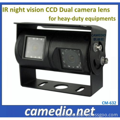 IP69k Waterproof Night Vision Dual Camera Lens Rear View Camera for Heay-Duty Equipments